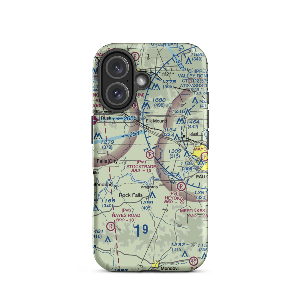 Stocktrade Airport (WI05) VFR Sectional  Tough iPhone Case iPhone 16 model shown