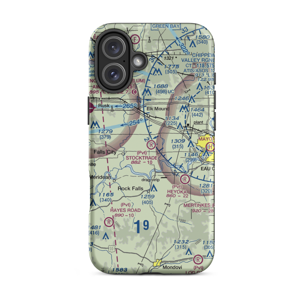 Stocktrade Airport (WI05) VFR Sectional  Tough iPhone Case iPhone 16 Plus model shown