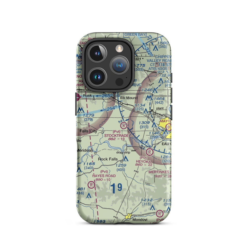 Stocktrade Airport (WI05) VFR Sectional  Tough iPhone Case iPhone 16 Pro model shown