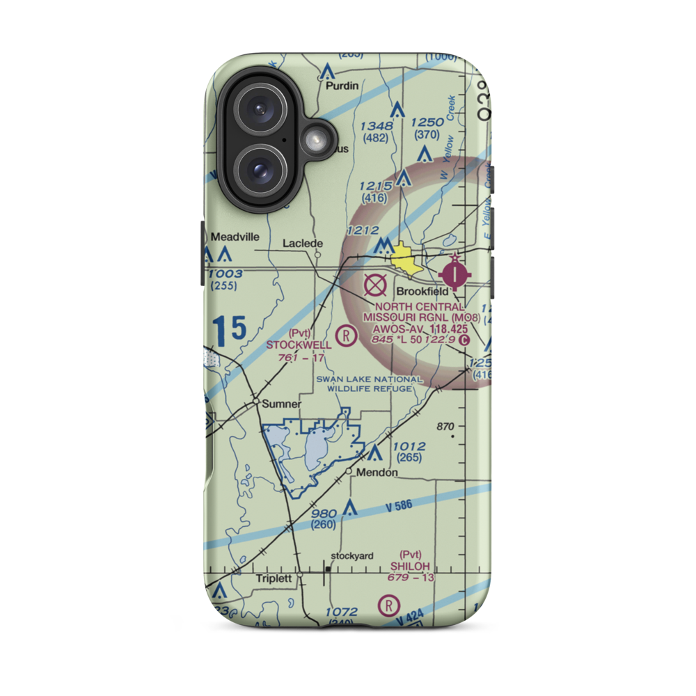 Stockwell Field (MU03) VFR Sectional  Tough iPhone Case iPhone 16 Plus model shown
