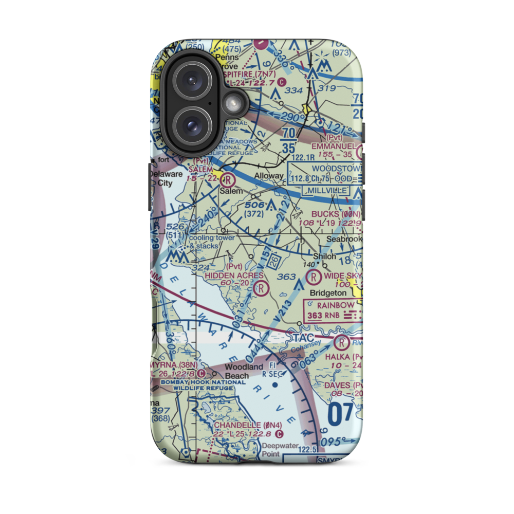 Stoe Creek Farm Airport (7NJ2) VFR Sectional  Tough iPhone Case iPhone 16 Plus model shown