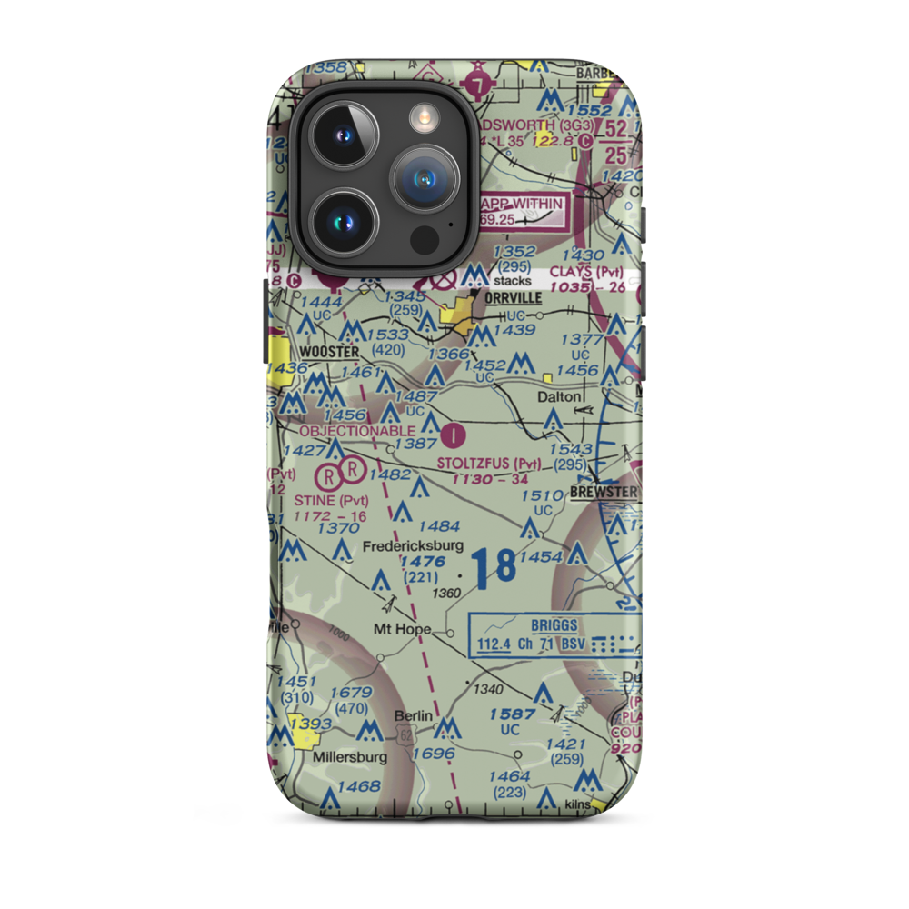 Stoltzfus Airfield (OH22) VFR Sectional  Tough iPhone Case iPhone 16 Pro Max model shown