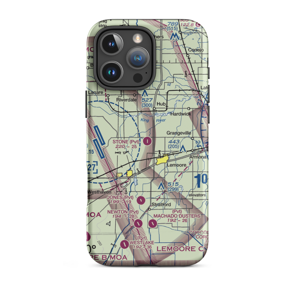 Stone Airstrip (32CA) VFR Sectional  Tough iPhone Case iPhone 16 Pro Max model shown