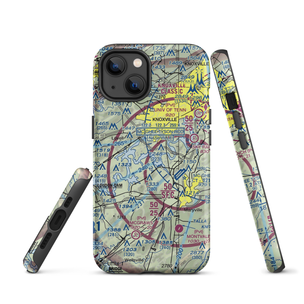 Stone Field (44TN) VFR Sectional  Tough iPhone Case iPhone 13 model shown