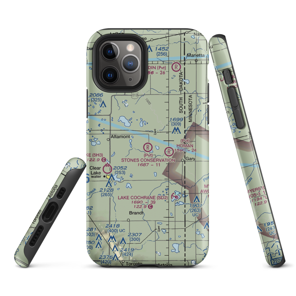 Stone's Conservation Airport (17SD) VFR Sectional  Tough iPhone Case iPhone 11 Pro model shown