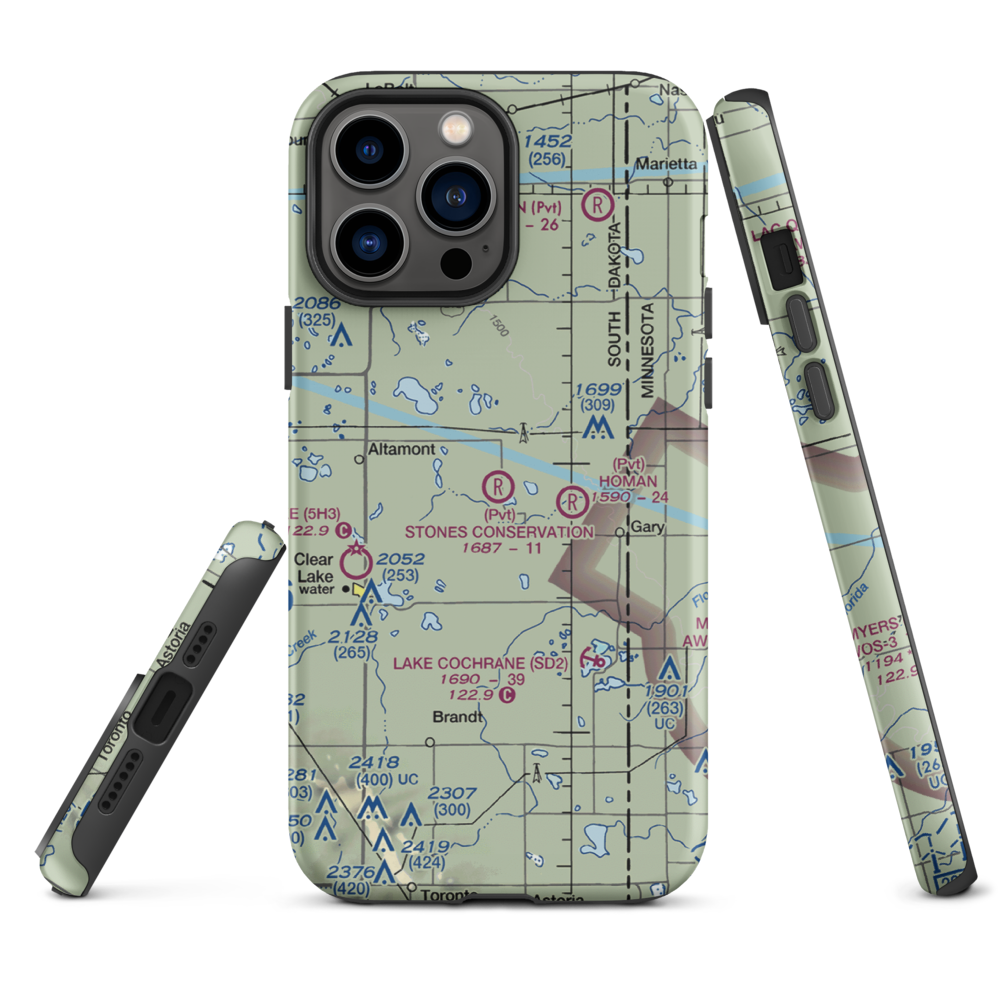 Stone's Conservation Airport (17SD) VFR Sectional  Tough iPhone Case iPhone 13 Pro Max model shown