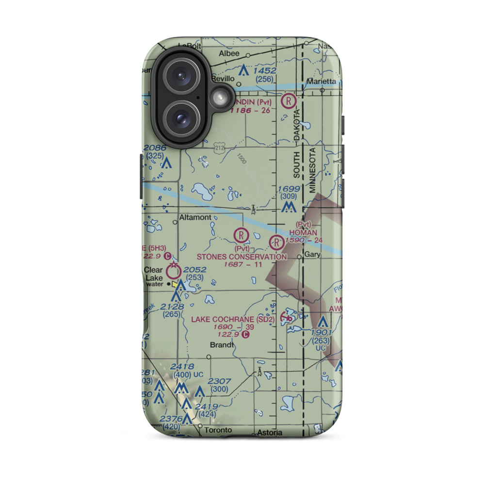 Stone's Conservation Airport (17SD) VFR Sectional  Tough iPhone Case iPhone 16 Plus model shown