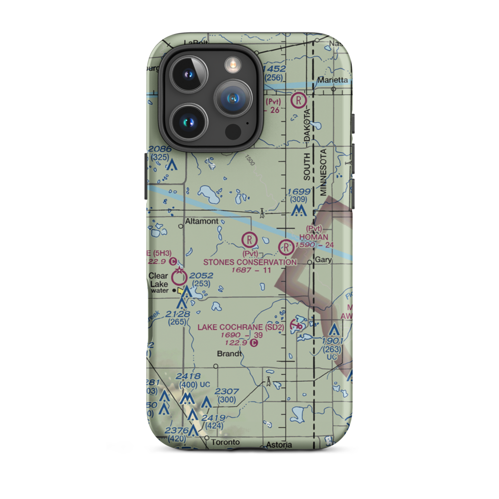 Stone's Conservation Airport (17SD) VFR Sectional  Tough iPhone Case iPhone 16 Pro Max model shown