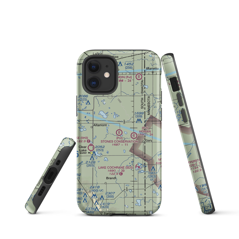 Stone's Conservation Airport (17SD) VFR Sectional  Tough iPhone Case iPhone 12 mini model shown