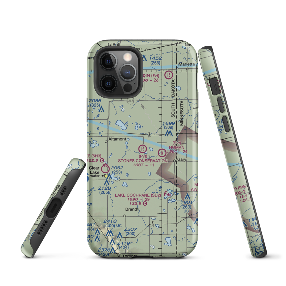 Stone's Conservation Airport (17SD) VFR Sectional  Tough iPhone Case iPhone 12 Pro model shown