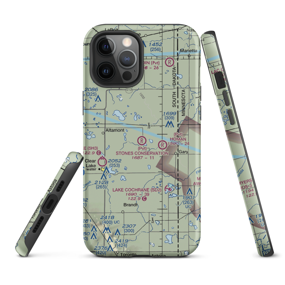 Stone's Conservation Airport (17SD) VFR Sectional  Tough iPhone Case iPhone 12 Pro Max model shown