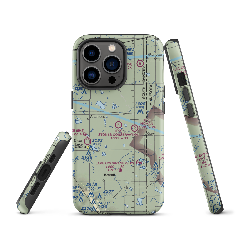 Stone's Conservation Airport (17SD) VFR Sectional  Tough iPhone Case iPhone 13 Pro model shown