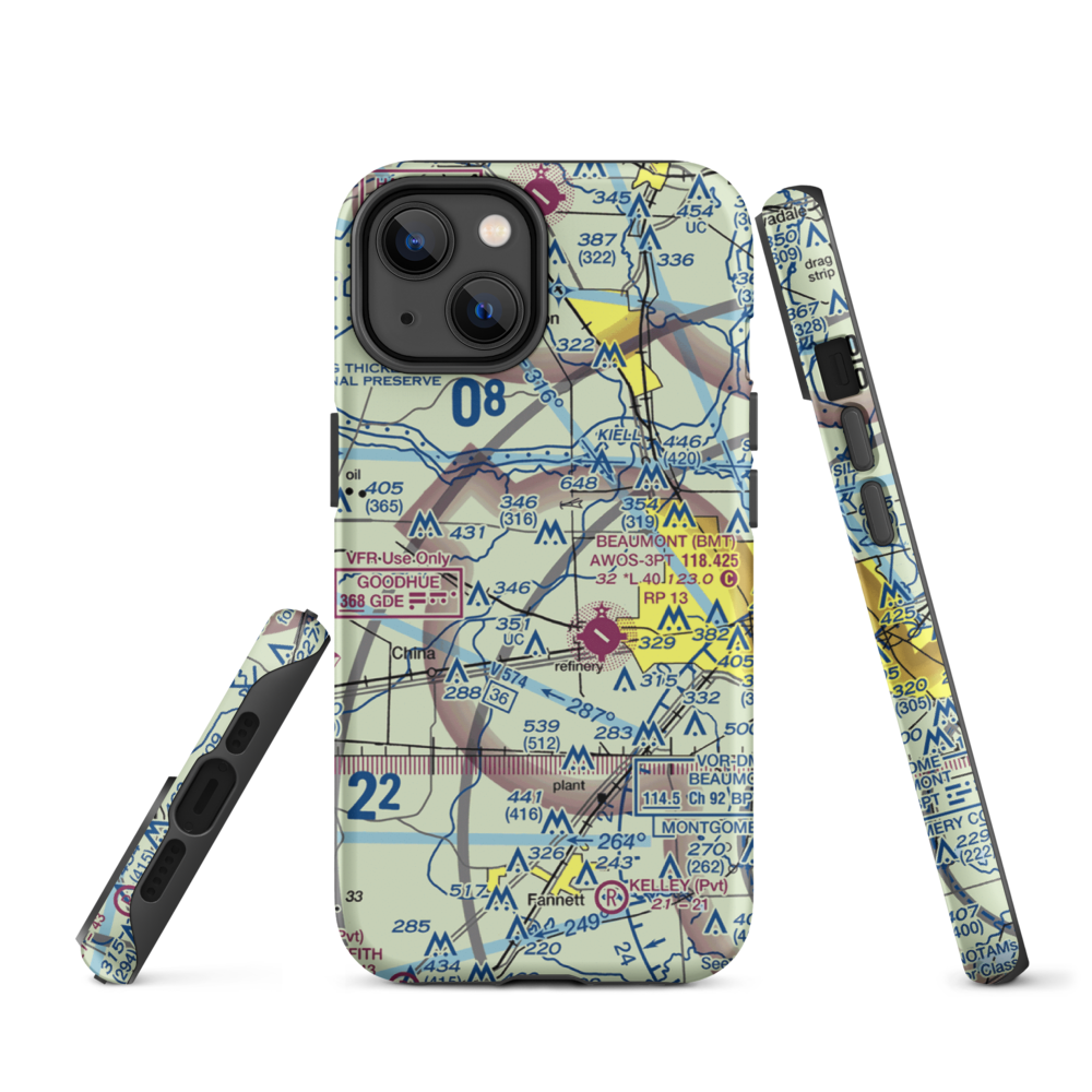 Stonecipher Airport (55TX) VFR Sectional  Tough iPhone Case iPhone 14 model shown