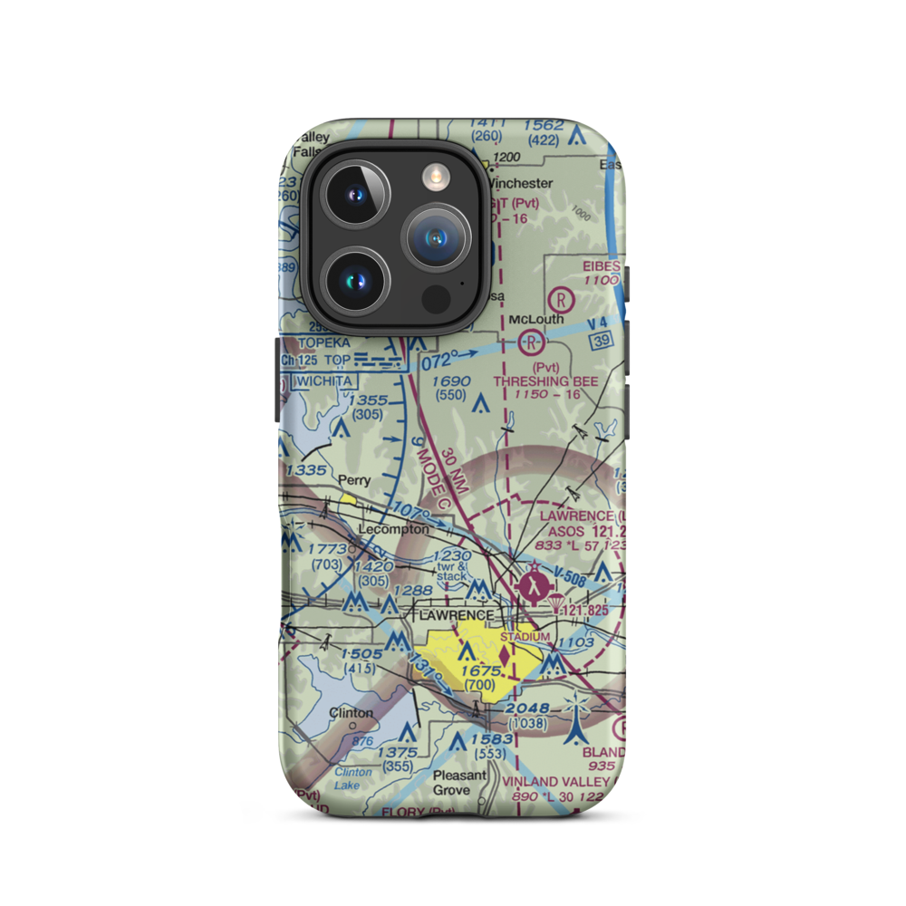 Stonehenge Airport (71KS) VFR Sectional  Tough iPhone Case iPhone 16 Pro model shown
