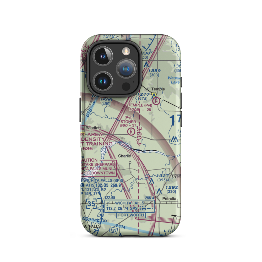 Stoner Memorial Airport (15OK) VFR Sectional  Tough iPhone Case iPhone 16 Pro model shown