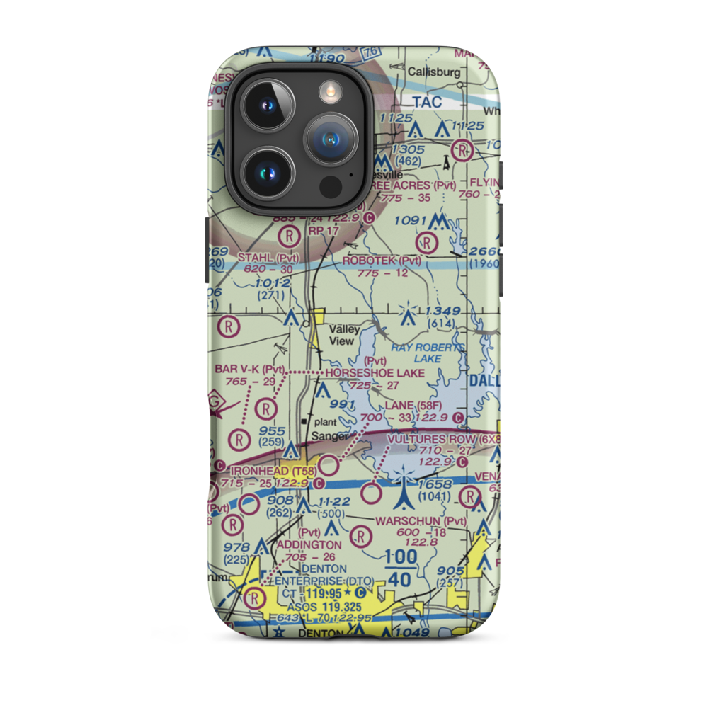 Stoney Fork Landing Airport (XA84) VFR Sectional  Tough iPhone Case iPhone 16 Pro Max model shown