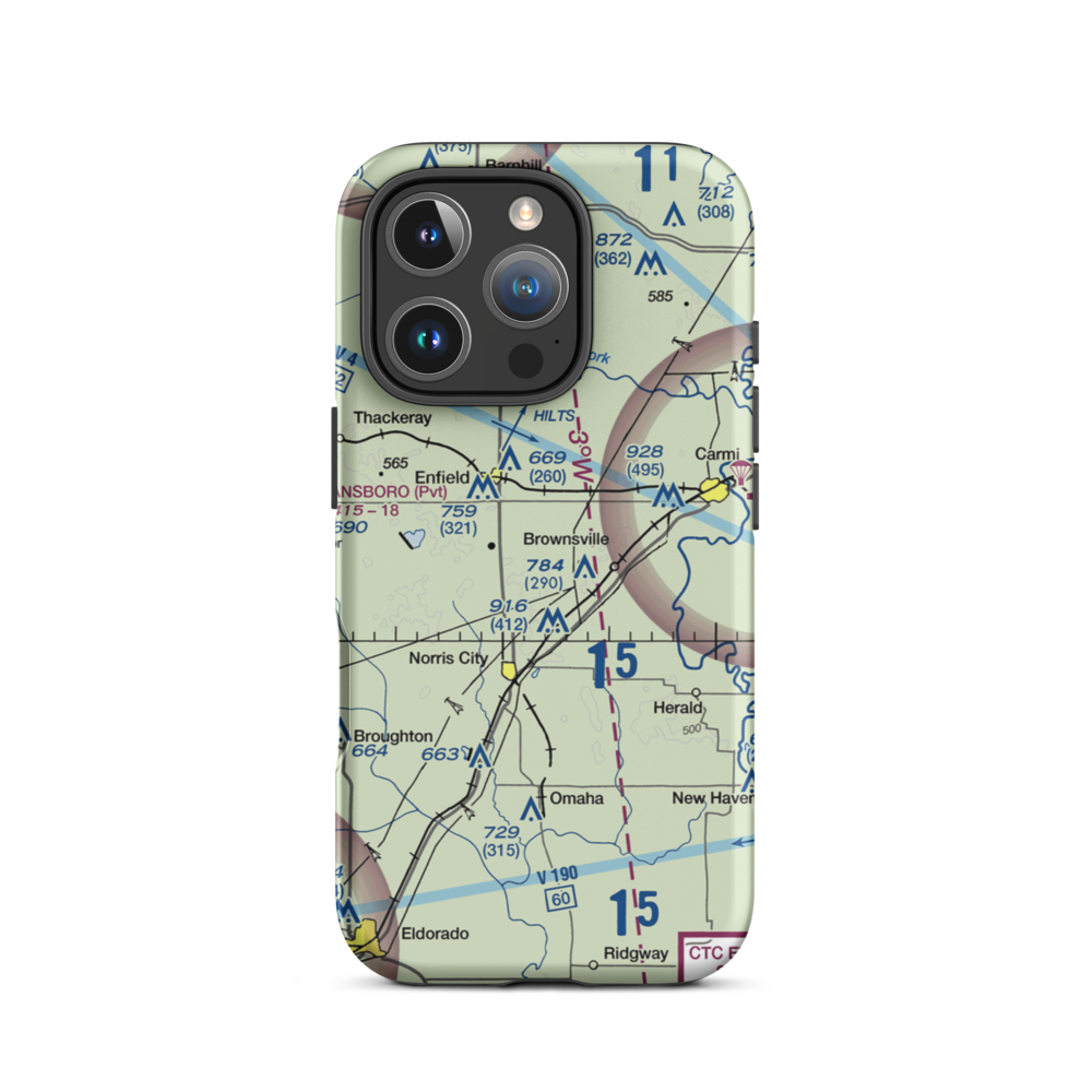 Stoney Real Estate Airport (LL13) VFR Sectional  Tough iPhone Case iPhone 16 Pro model shown