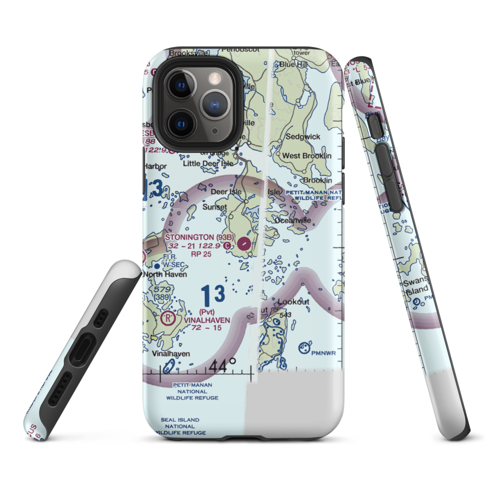 Stonington Municipal Airport (93B) VFR Sectional  Tough iPhone Case iPhone 11 Pro model shown