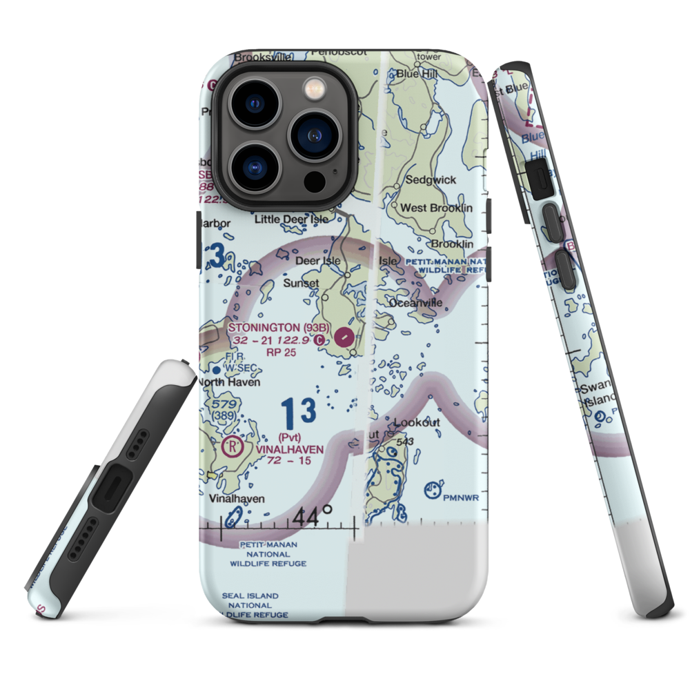 Stonington Municipal Airport (93B) VFR Sectional  Tough iPhone Case iPhone 13 Pro Max model shown