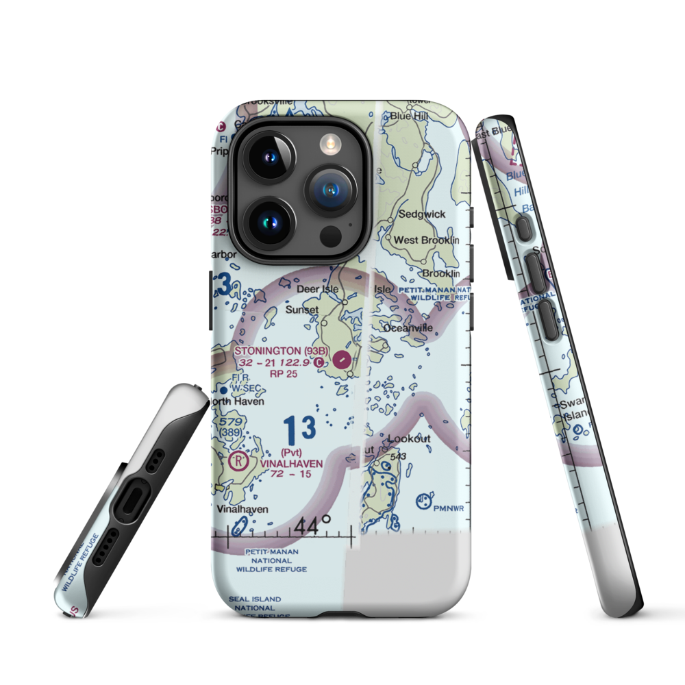 Stonington Municipal Airport (93B) VFR Sectional  Tough iPhone Case iPhone 15 Pro model shown