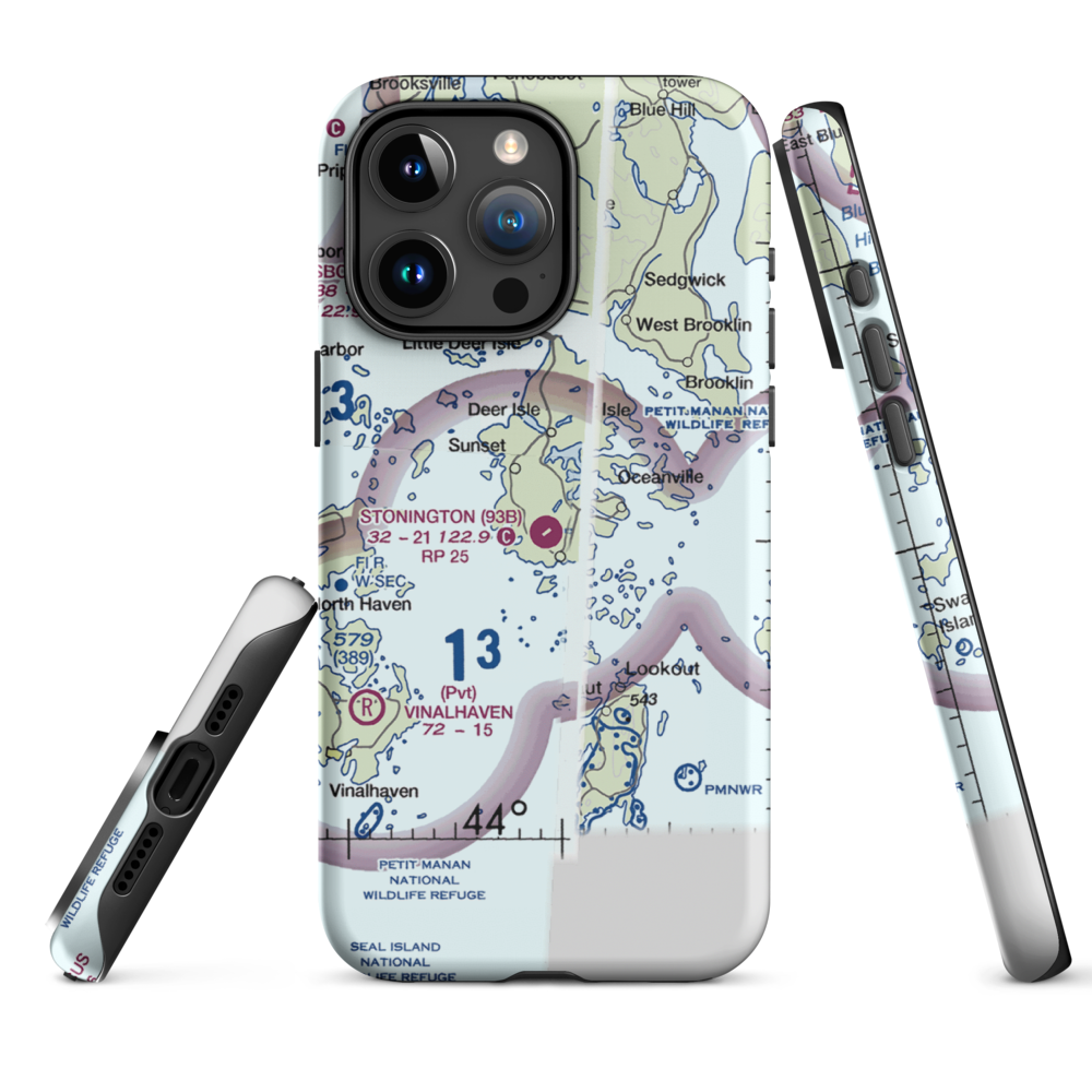 Stonington Municipal Airport (93B) VFR Sectional  Tough iPhone Case iPhone 15 Pro Max model shown