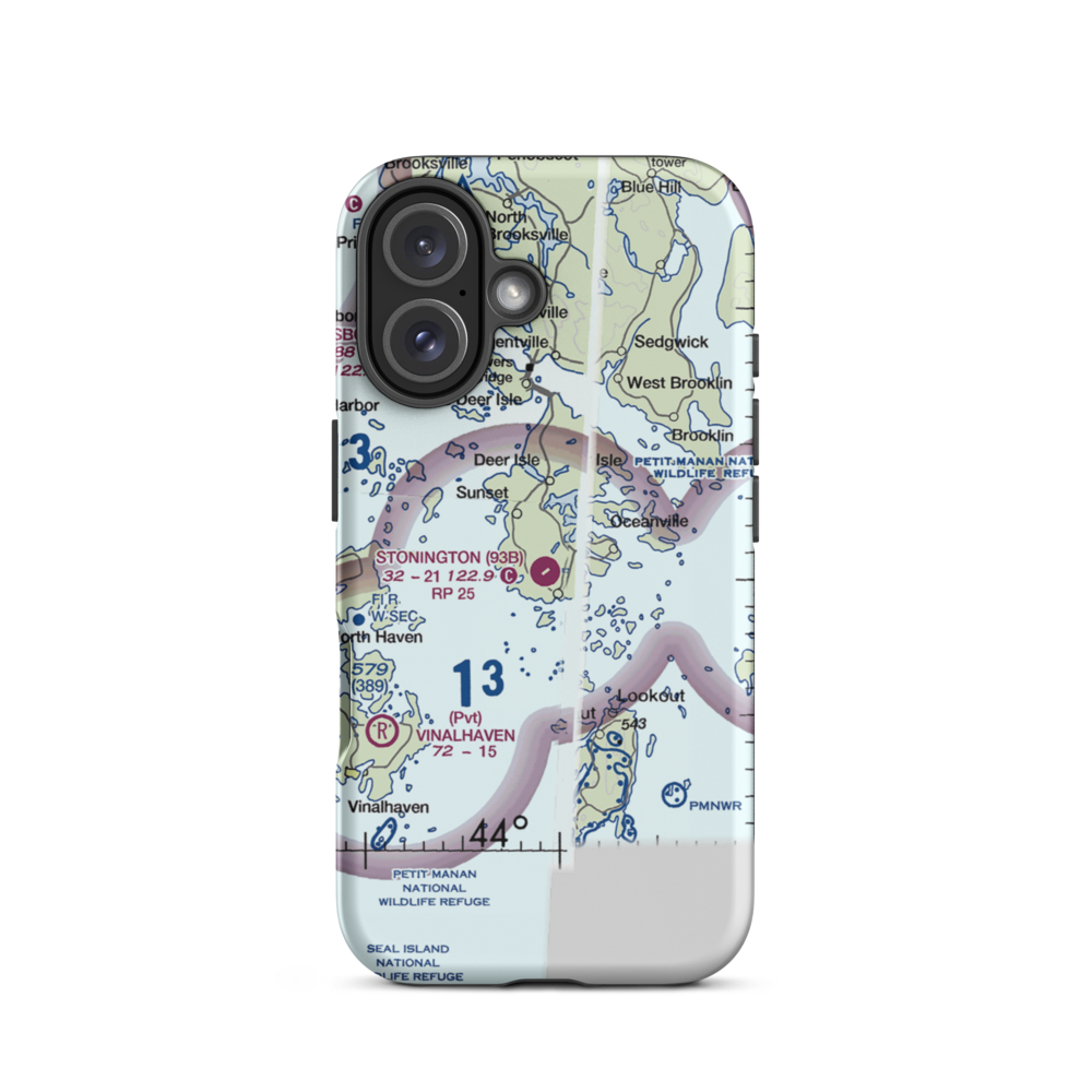 Stonington Municipal Airport (93B) VFR Sectional  Tough iPhone Case iPhone 16 model shown