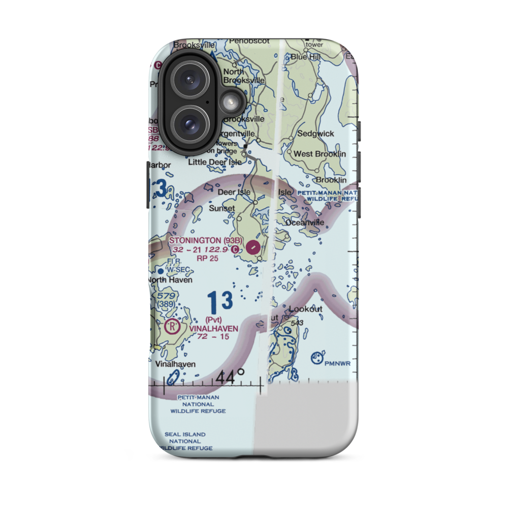 Stonington Municipal Airport (93B) VFR Sectional  Tough iPhone Case iPhone 16 Plus model shown