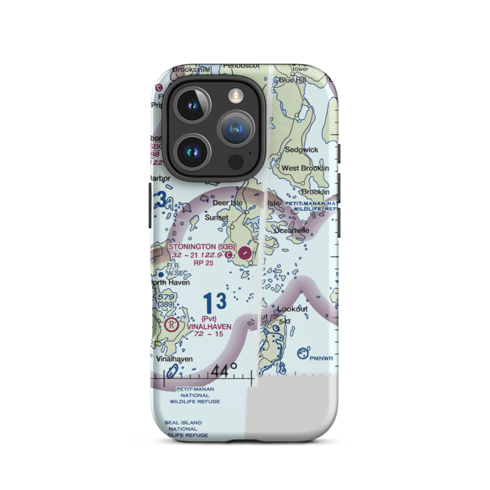 Stonington Municipal Airport (93B) VFR Sectional  Tough iPhone Case iPhone 16 Pro model shown