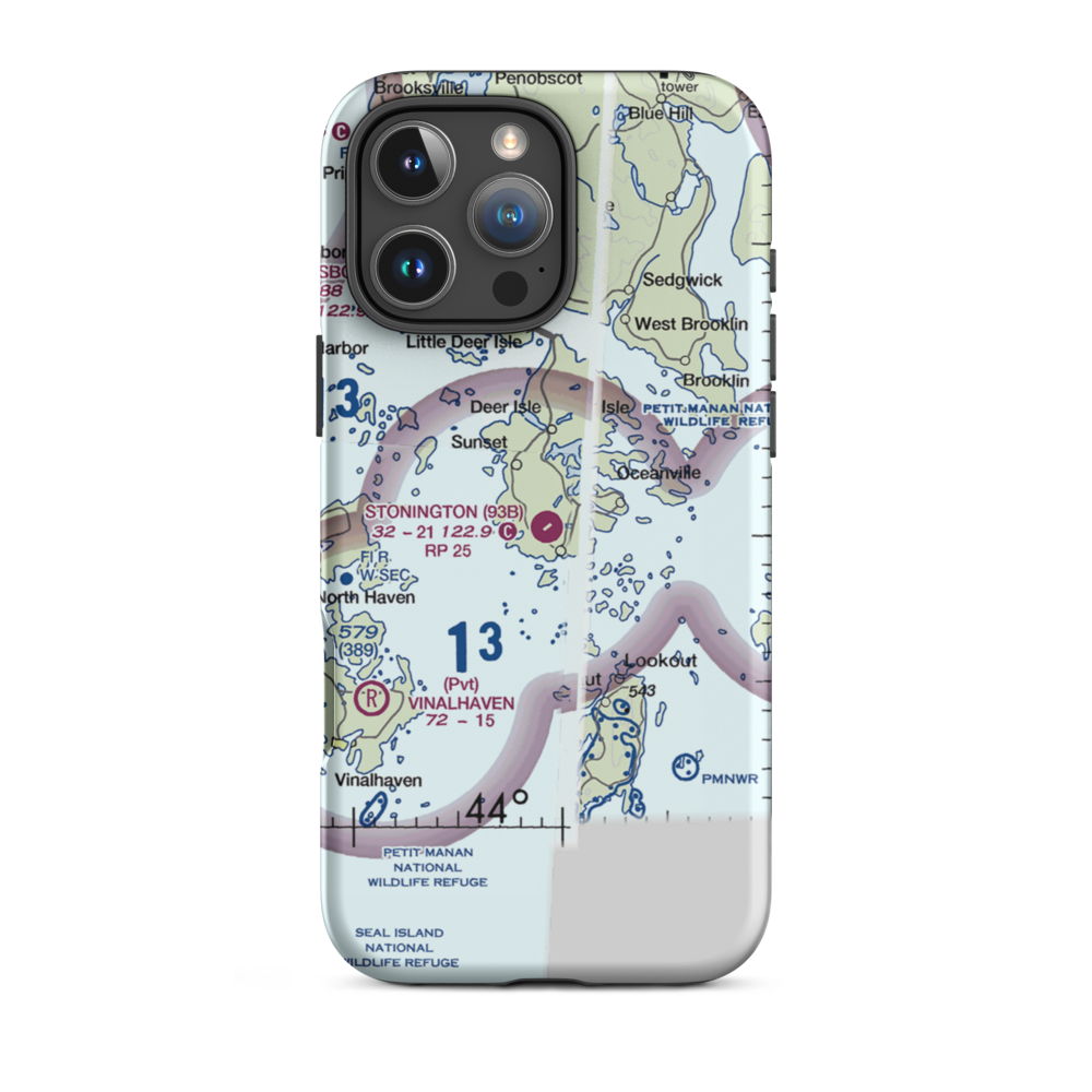 Stonington Municipal Airport (93B) VFR Sectional  Tough iPhone Case iPhone 16 Pro Max model shown