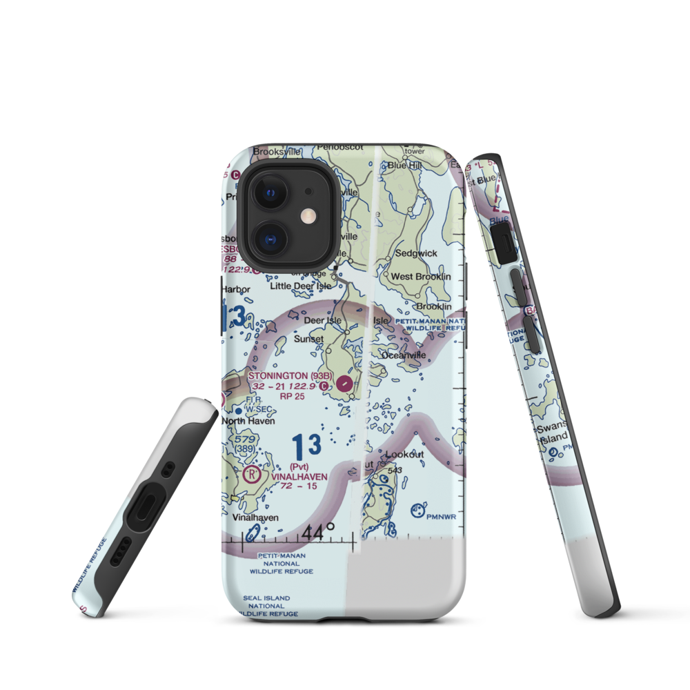 Stonington Municipal Airport (93B) VFR Sectional  Tough iPhone Case iPhone 12 mini model shown
