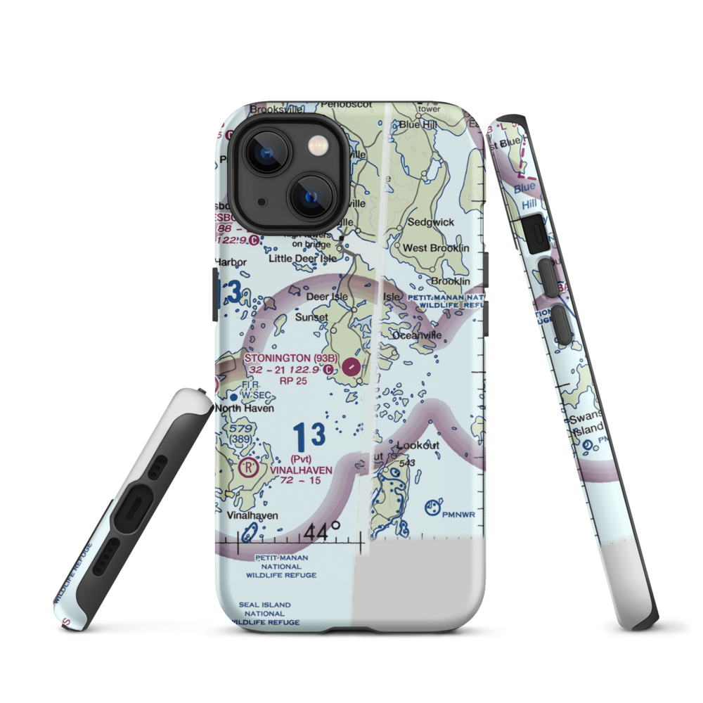 Stonington Municipal Airport (93B) VFR Sectional  Tough iPhone Case iPhone 13 model shown