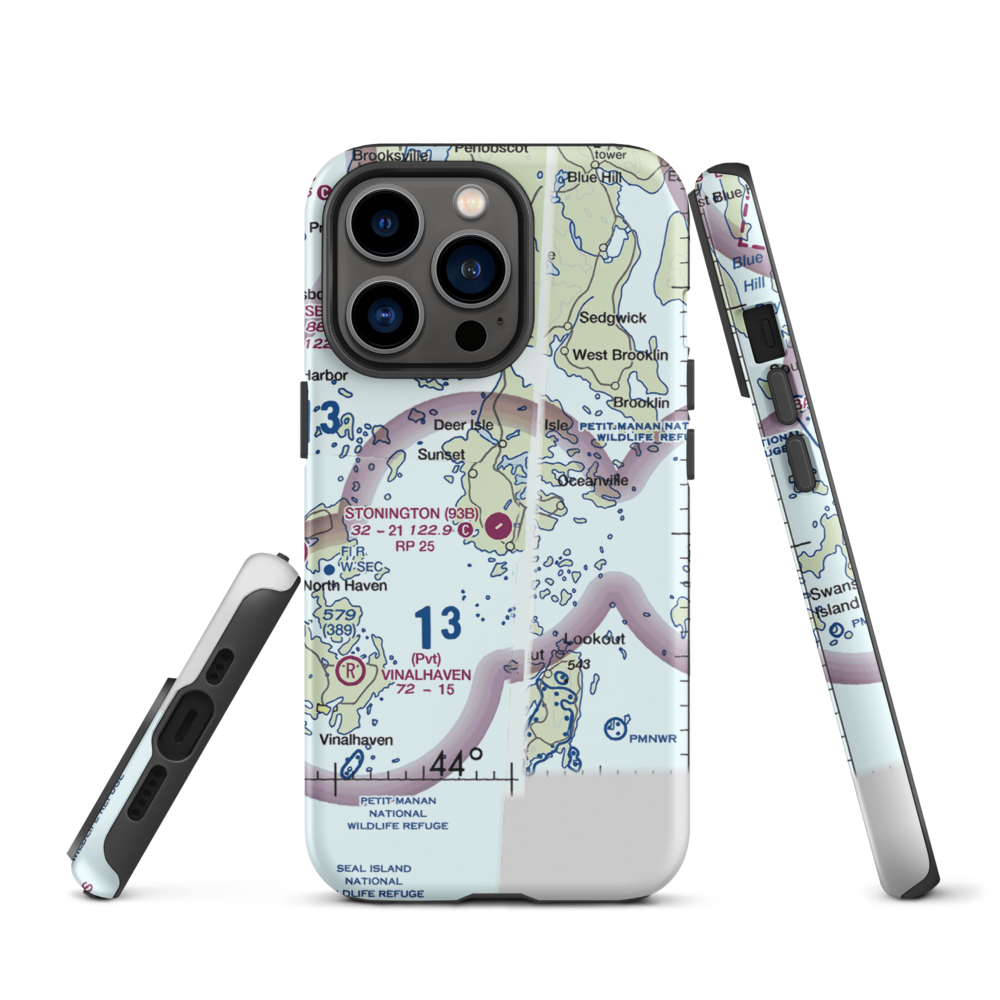 Stonington Municipal Airport (93B) VFR Sectional  Tough iPhone Case iPhone 13 Pro model shown