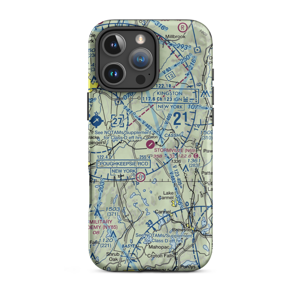 Stormville Airport (N69) VFR Sectional  Tough iPhone Case iPhone 16 Pro Max model shown