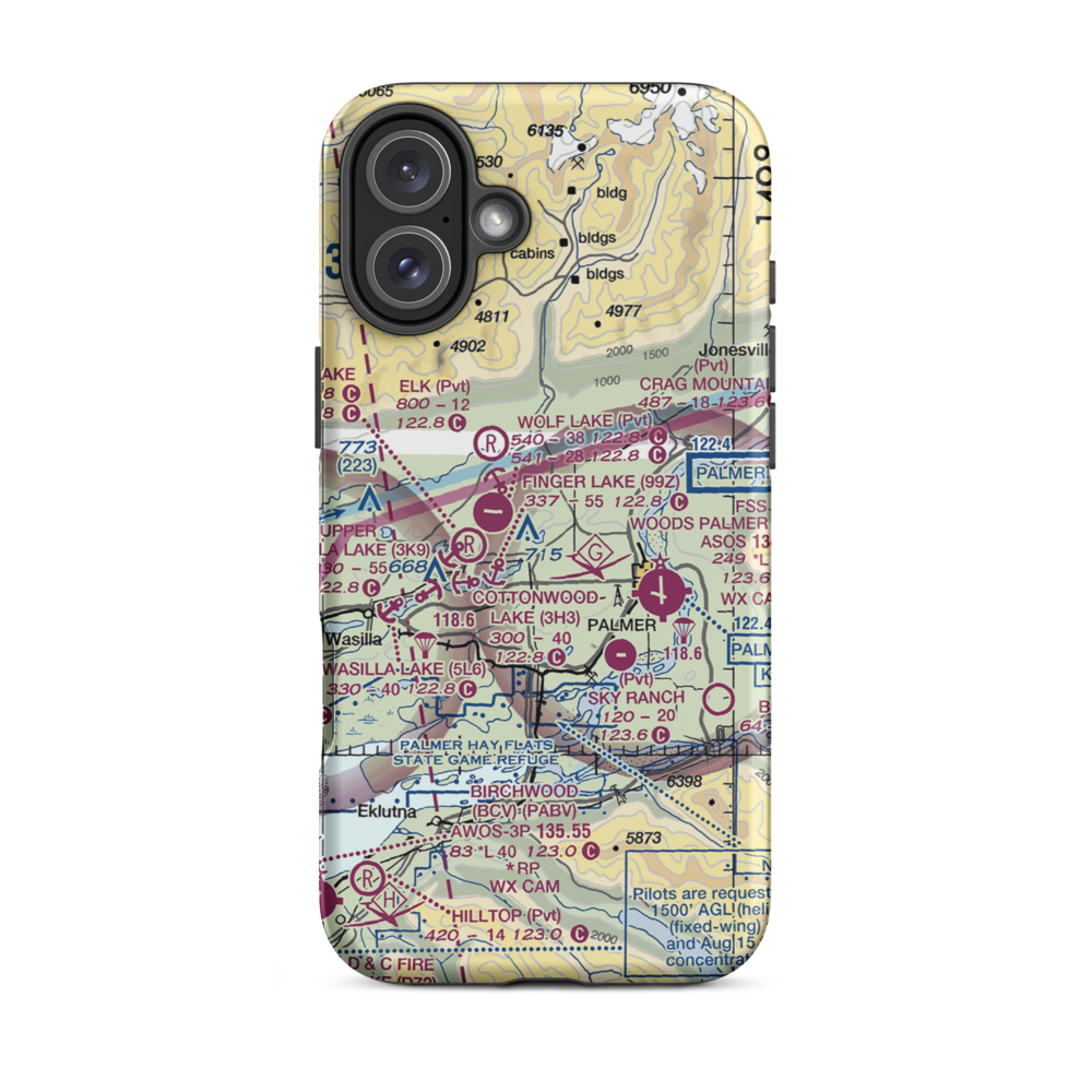 Stormy Hill Seaplane Base (9AK1) VFR Sectional  Tough iPhone Case iPhone 16 Plus model shown