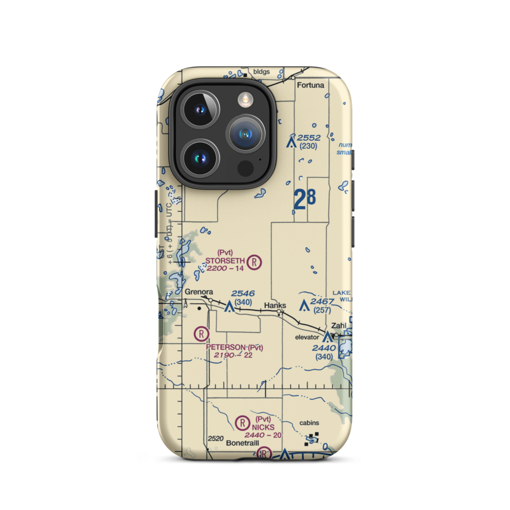 Storseth Airstrip (NA63) VFR Sectional  Tough iPhone Case iPhone 16 Pro model shown