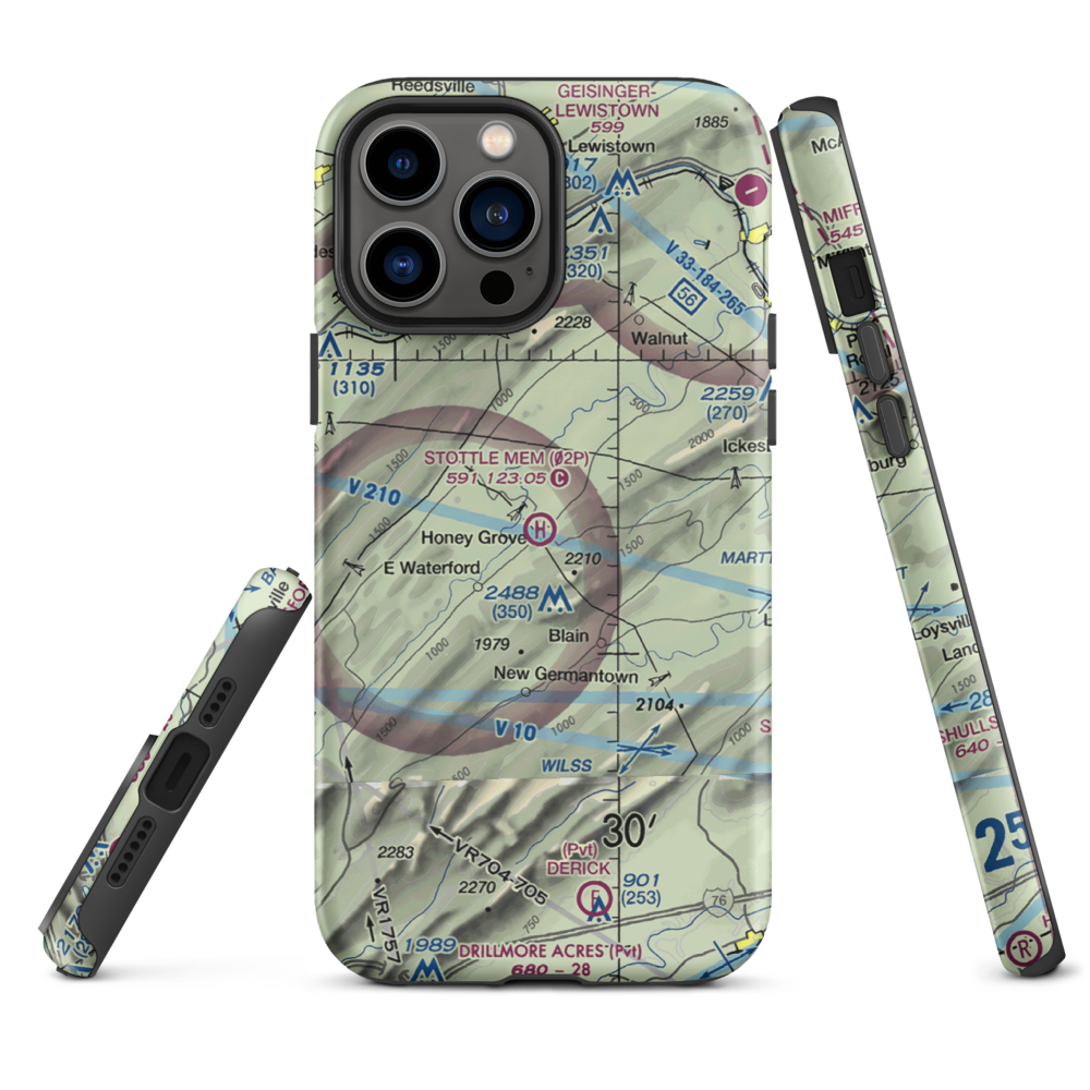 Stottle Memorial Heliport (02P) VFR Sectional  Tough iPhone Case iPhone 13 Pro Max model shown
