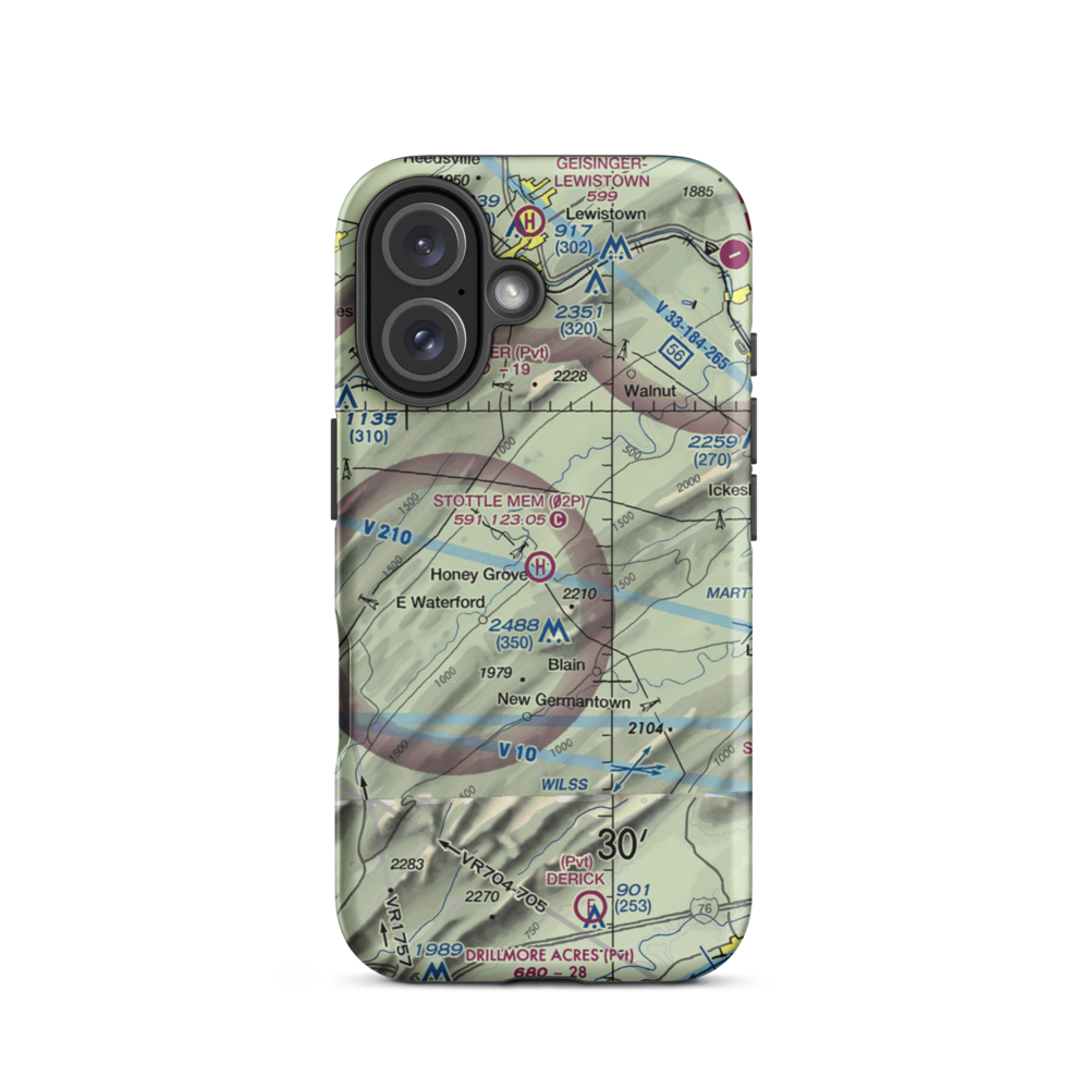 Stottle Memorial Heliport (02P) VFR Sectional  Tough iPhone Case iPhone 16 model shown