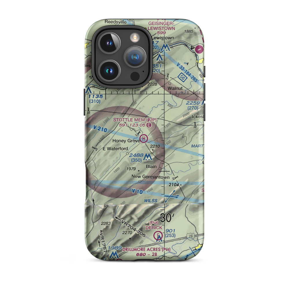 Stottle Memorial Heliport (02P) VFR Sectional  Tough iPhone Case iPhone 16 Pro Max model shown