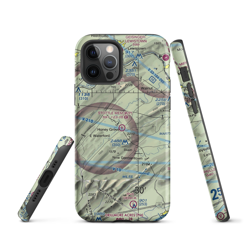 Stottle Memorial Heliport (02P) VFR Sectional  Tough iPhone Case iPhone 12 Pro model shown