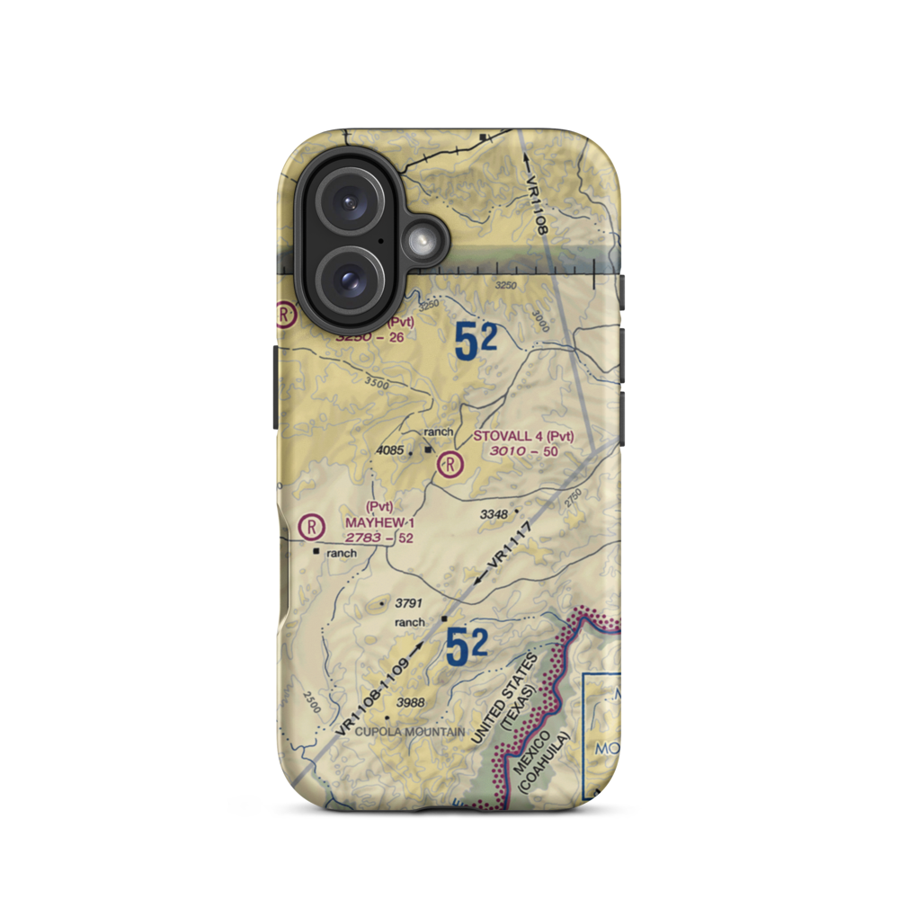 Stovall Ranch Nr 4 Airport (6TX9) VFR Sectional  Tough iPhone Case iPhone 16 model shown