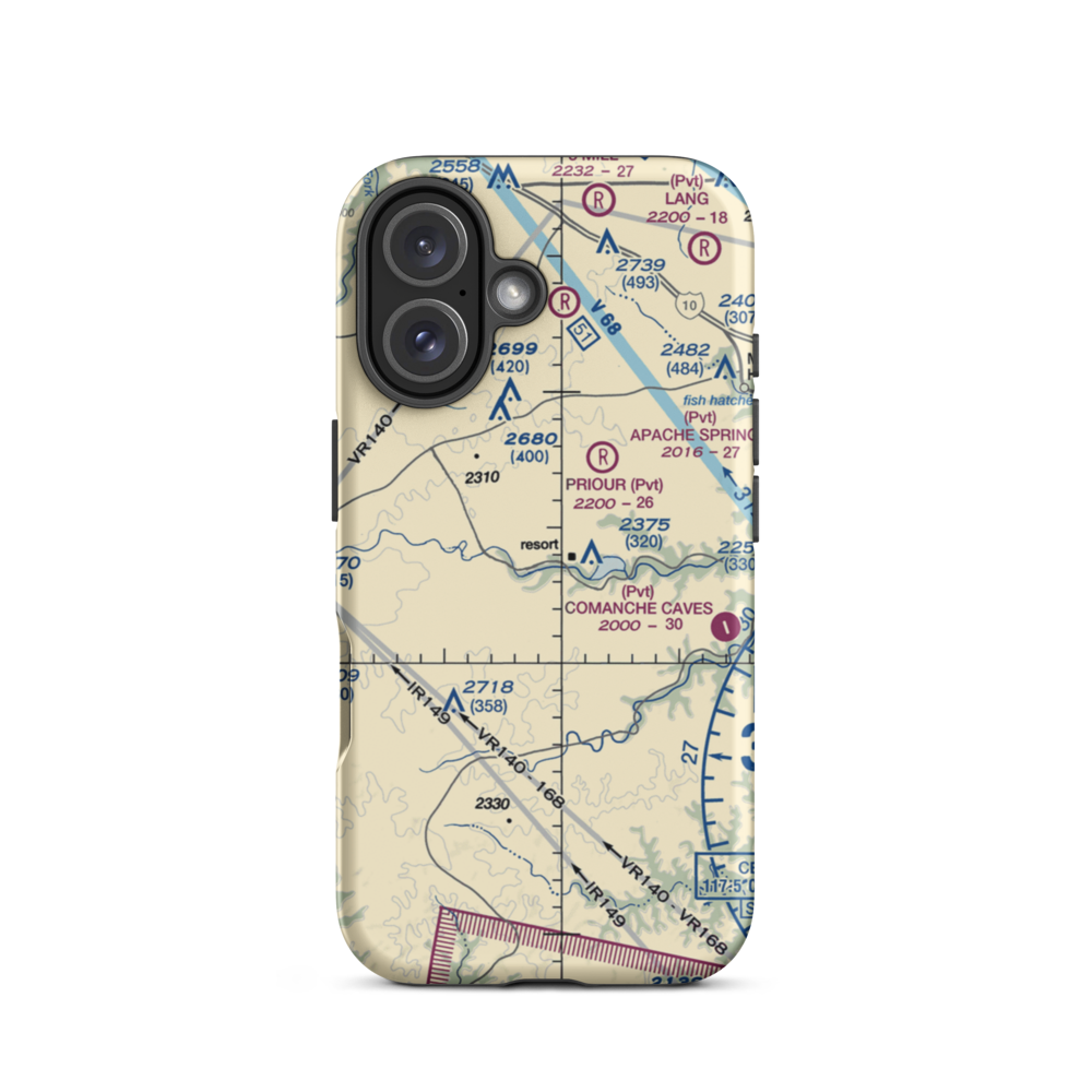 Stowers Ranch Airport (US-0239) VFR Sectional  Tough iPhone Case iPhone 16 model shown