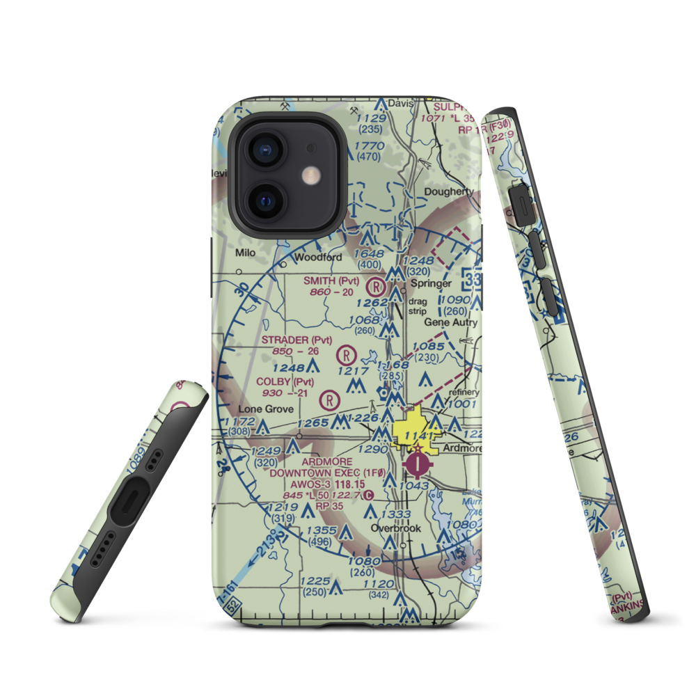 Strader Ranch Airport (OK62) VFR Sectional  Tough iPhone Case iPhone 12 model shown