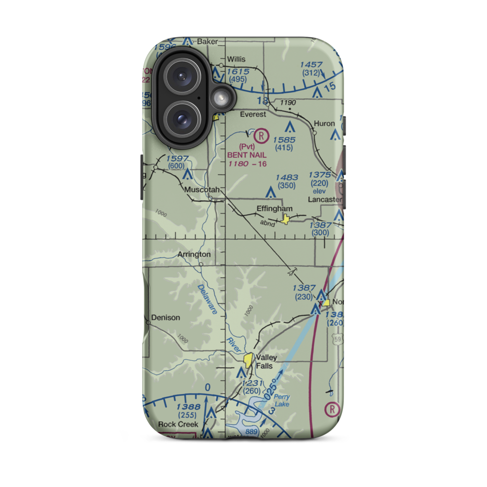 Strafuss Airport (SN43) VFR Sectional  Tough iPhone Case iPhone 16 Plus model shown