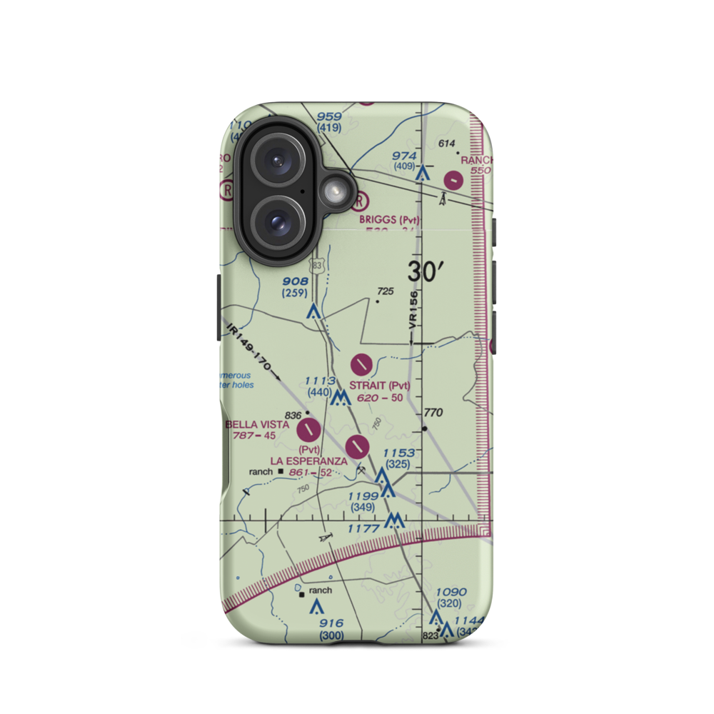Strait Ranch Airport (8TS9) VFR Sectional  Tough iPhone Case iPhone 16 model shown