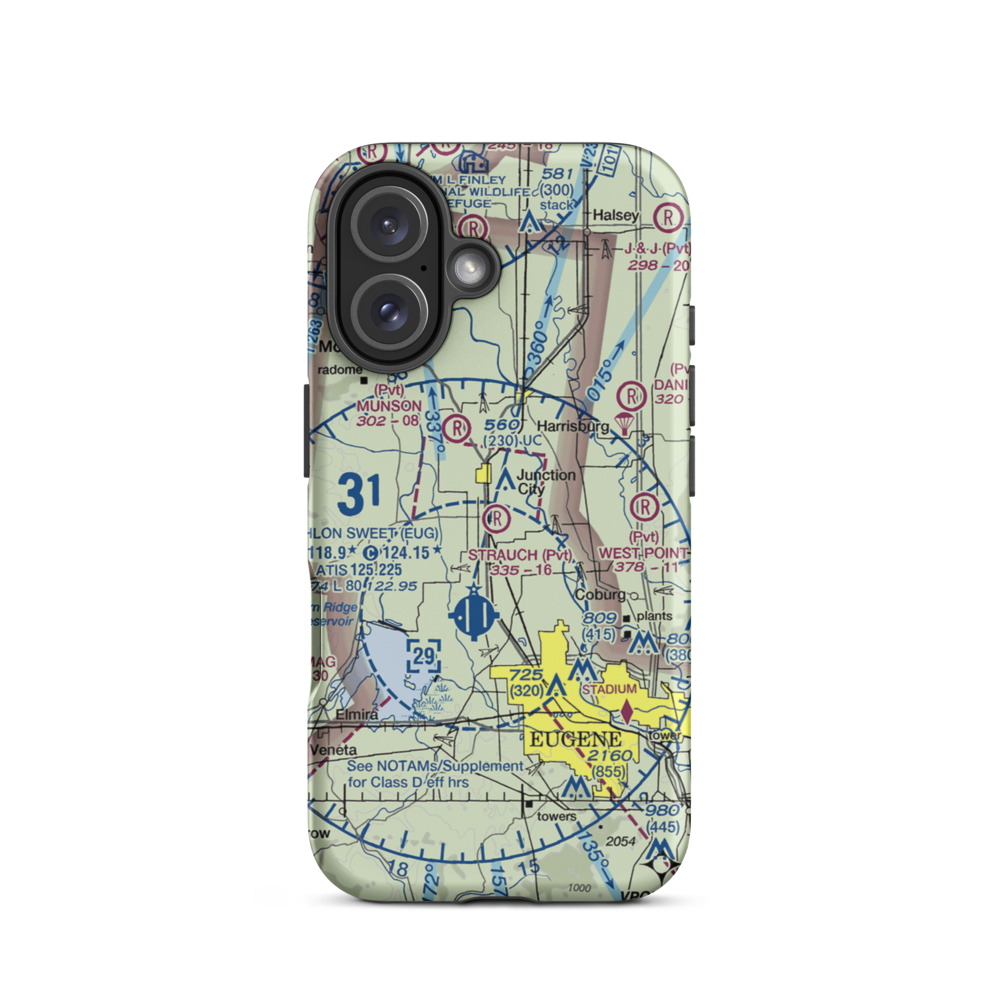 Strauch Field (OR47) VFR Sectional  Tough iPhone Case iPhone 16 model shown