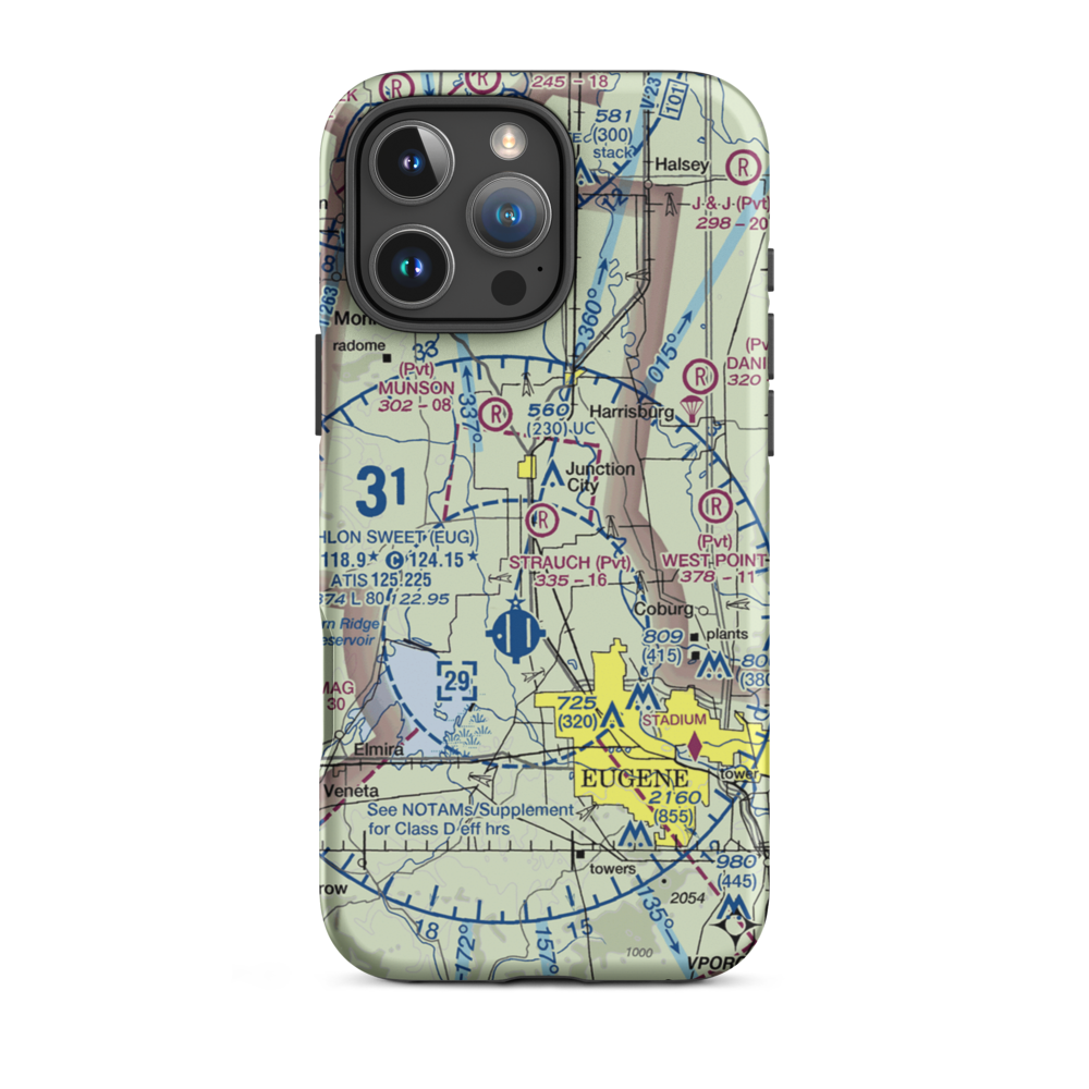 Strauch Field (OR47) VFR Sectional  Tough iPhone Case iPhone 16 Pro Max model shown