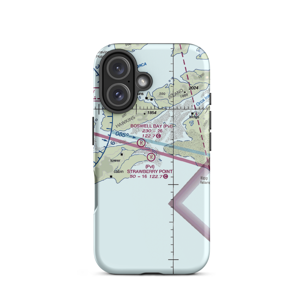 Strawberry Point Airport (AK30) VFR Sectional  Tough iPhone Case iPhone 16 model shown