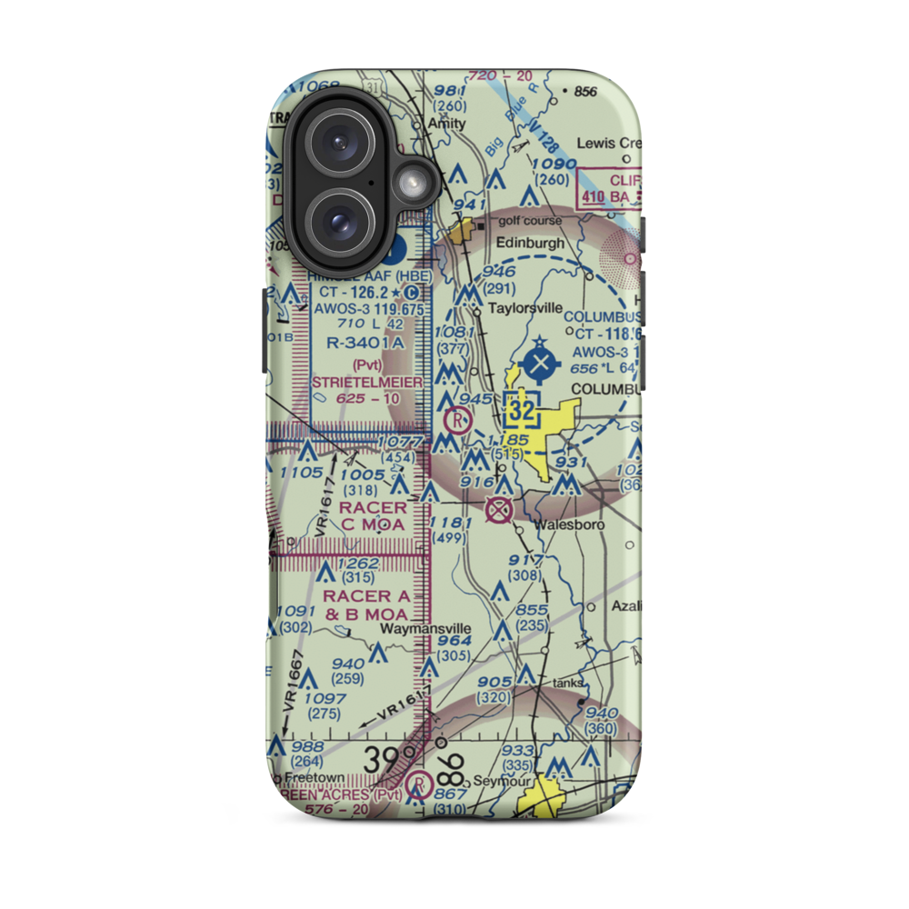 Strietelmeier Flying Field (91IN) VFR Sectional  Tough iPhone Case iPhone 16 Plus model shown
