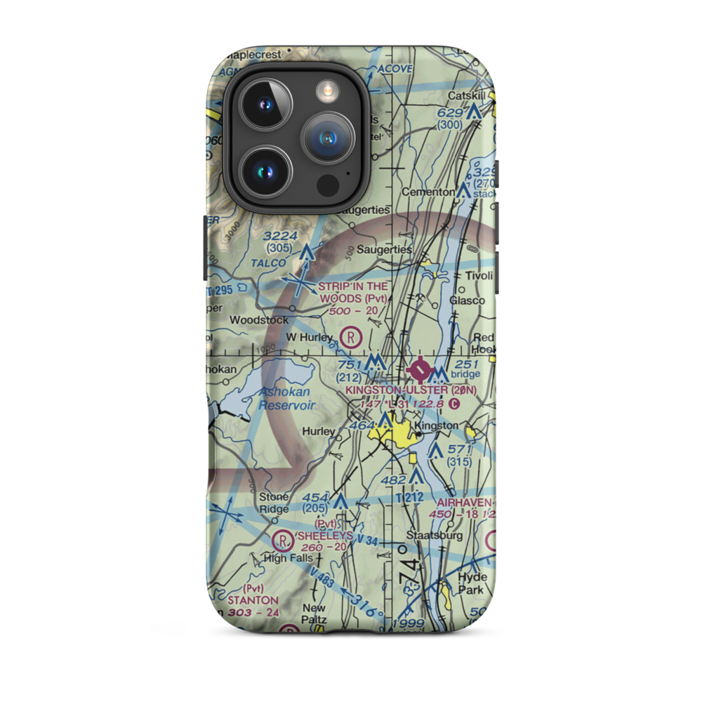 Strip in the Woods Airport (18NY) VFR Sectional  Tough iPhone Case iPhone 16 Pro Max model shown