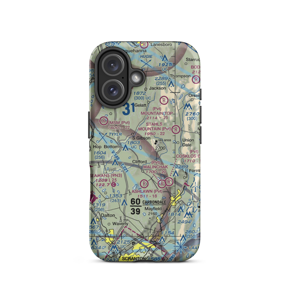 Strizki Ultralightport (PA19) VFR Sectional  Tough iPhone Case iPhone 16 model shown